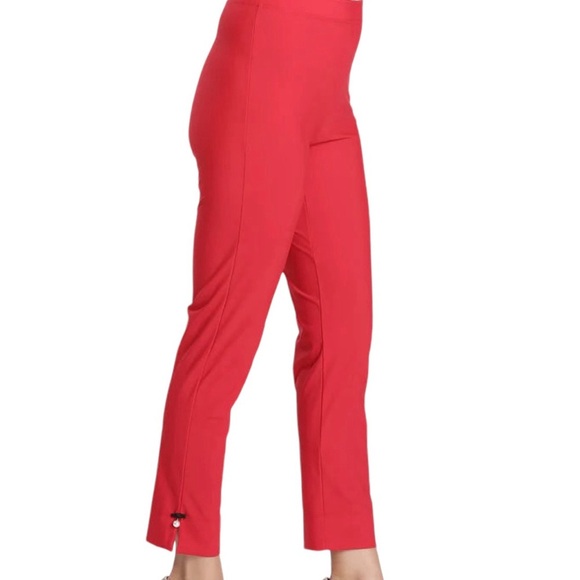 IC Collection Pearl Detail Pants Burgundy - Picture 1 of 5